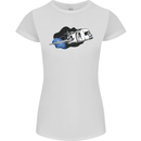 Funny Caravan Space Shuttle Caravanning Womens Petite Cut T-Shirt White