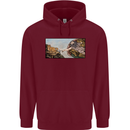 Funny Cat Creation Childrens Kids Hoodie Maroon