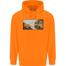 Funny Cat Creation Childrens Kids Hoodie Orange