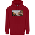 Funny Cat Creation Childrens Kids Hoodie Red