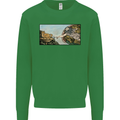 Funny Cat Creation Kids Sweatshirt Jumper Irish Green