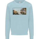 Funny Cat Creation Kids Sweatshirt Jumper Light Blue