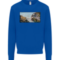 Funny Cat Creation Kids Sweatshirt Jumper Royal Blue