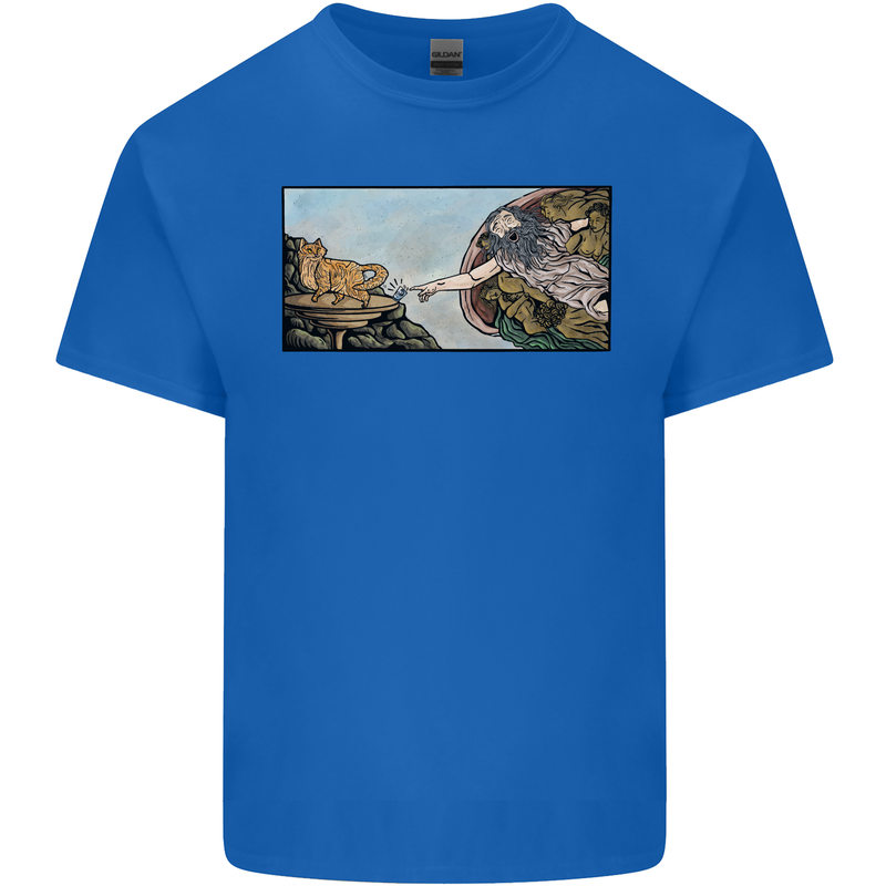Funny Cat Creation Kids T-Shirt Childrens Royal Blue