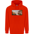 Funny Cat Creation Mens 80% Cotton Hoodie Bright Red