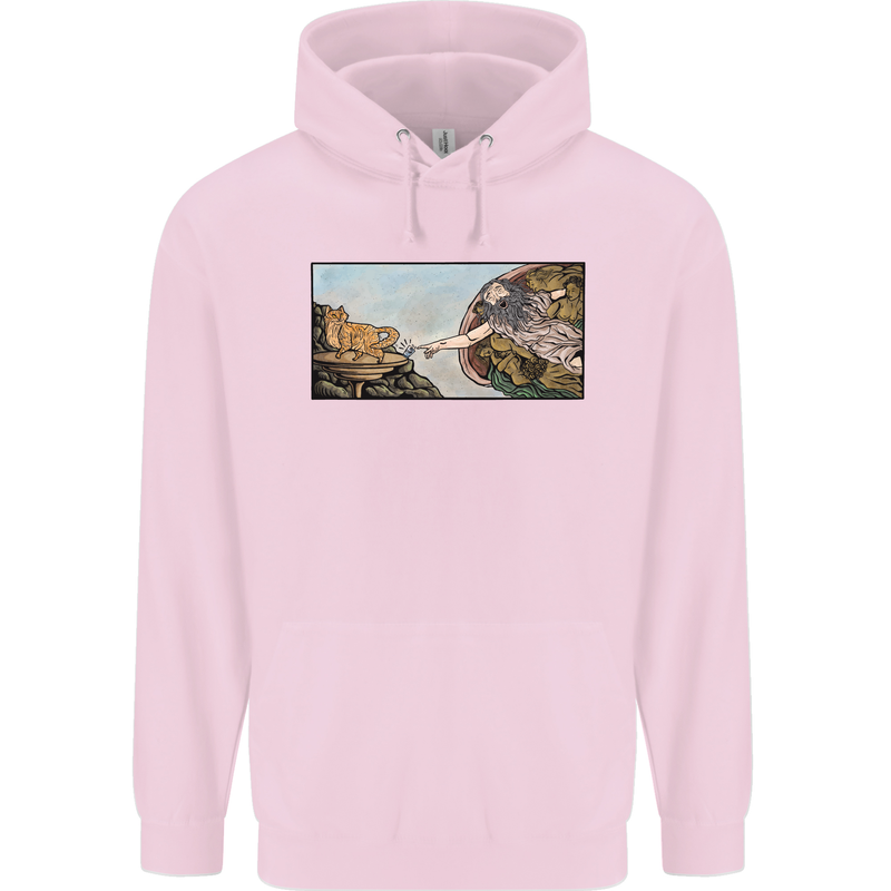 Funny Cat Creation Mens 80% Cotton Hoodie Light Pink