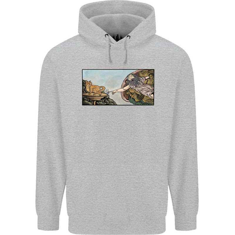 Funny Cat Creation Mens 80% Cotton Hoodie Sports Grey
