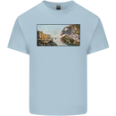 Funny Cat Creation Mens Cotton T-Shirt Tee Top Light Blue