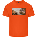 Funny Cat Creation Mens Cotton T-Shirt Tee Top Orange
