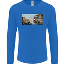 Funny Cat Creation Mens Long Sleeve T-Shirt Royal Blue