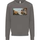 Funny Cat Creation Mens Sweatshirt Jumper Charcoal