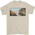Funny Cat Creation Mens T-Shirt 100% Cotton Sand