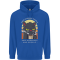 Funny Cat I Hate Morning People Coffee Childrens Kids Hoodie Royal Blue