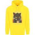 Funny Cat I Hate Morning People Coffee Childrens Kids Hoodie Yellow