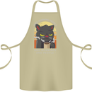 Funny Cat I Hate Morning People Coffee Cotton Apron 100% Organic Khaki