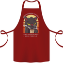 Funny Cat I Hate Morning People Coffee Cotton Apron 100% Organic Maroon