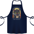 Funny Cat I Hate Morning People Coffee Cotton Apron 100% Organic Navy Blue