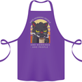 Funny Cat I Hate Morning People Coffee Cotton Apron 100% Organic Purple