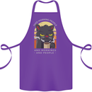 Funny Cat I Hate Morning People Coffee Cotton Apron 100% Organic Purple