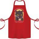 Funny Cat I Hate Morning People Coffee Cotton Apron 100% Organic Red