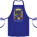 Funny Cat I Hate Morning People Coffee Cotton Apron 100% Organic Royal Blue