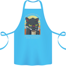 Funny Cat I Hate Morning People Coffee Cotton Apron 100% Organic Turquoise