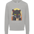 Funny Cat I Hate Morning People Coffee Kids Sweatshirt Jumper Sports Grey