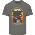 Funny Cat I Hate Morning People Coffee Kids T-Shirt Childrens Charcoal