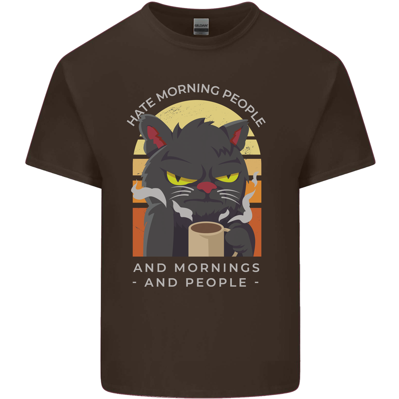 Funny Cat I Hate Morning People Coffee Kids T-Shirt Childrens Chocolate