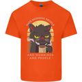 Funny Cat I Hate Morning People Coffee Kids T-Shirt Childrens Orange