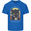 Funny Cat I Hate Morning People Coffee Kids T-Shirt Childrens Royal Blue