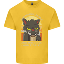 Funny Cat I Hate Morning People Coffee Kids T-Shirt Childrens Yellow