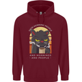 Funny Cat I Hate Morning People Coffee Mens 80% Cotton Hoodie Maroon