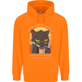 Funny Cat I Hate Morning People Coffee Mens 80% Cotton Hoodie Orange