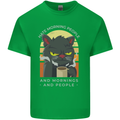Funny Cat I Hate Morning People Coffee Mens Cotton T-Shirt Tee Top Irish Green
