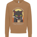 Funny Cat I Hate Morning People Coffee Mens Sweatshirt Jumper Caramel Latte