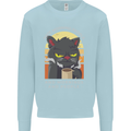 Funny Cat I Hate Morning People Coffee Mens Sweatshirt Jumper Light Blue