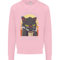 Funny Cat I Hate Morning People Coffee Mens Sweatshirt Jumper Light Pink