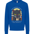 Funny Cat I Hate Morning People Coffee Mens Sweatshirt Jumper Royal Blue