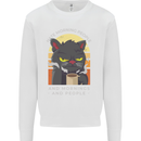 Funny Cat I Hate Morning People Coffee Mens Sweatshirt Jumper White