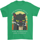 Funny Cat I Hate Morning People Coffee Mens T-Shirt Cotton Gildan Irish Green