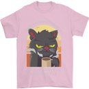 Funny Cat I Hate Morning People Coffee Mens T-Shirt Cotton Gildan Light Pink