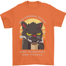 Funny Cat I Hate Morning People Coffee Mens T-Shirt Cotton Gildan Orange