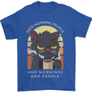 Funny Cat I Hate Morning People Coffee Mens T-Shirt Cotton Gildan Royal Blue