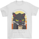 Funny Cat I Hate Morning People Coffee Mens T-Shirt Cotton Gildan White