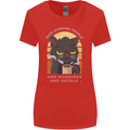 Funny Cat I Hate Morning People Coffee Womens Wider Cut T-Shirt Red