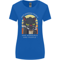 Funny Cat I Hate Morning People Coffee Womens Wider Cut T-Shirt Royal Blue
