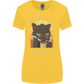 Funny Cat I Hate Morning People Coffee Womens Wider Cut T-Shirt Yellow