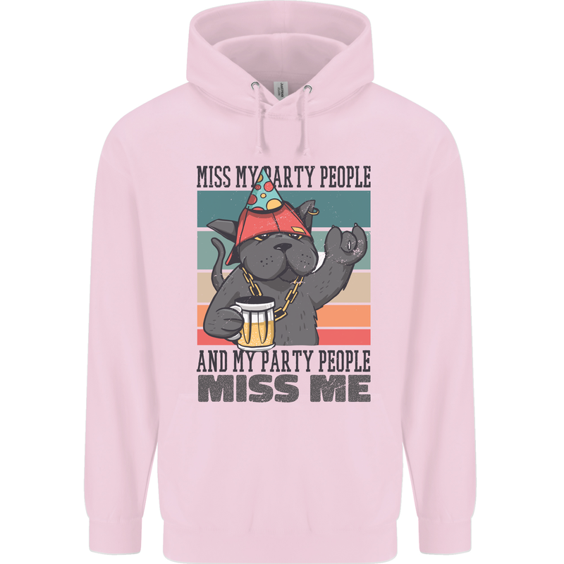 Funny Cat Miss My Party People Alcohol Beer Childrens Kids Hoodie Light Pink