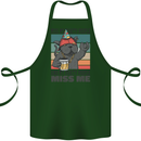 Funny Cat Miss My Party People Alcohol Beer Cotton Apron 100% Organic Forest Green